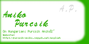 aniko purcsik business card